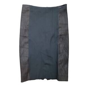 ALICE + OLIVIA Pencil Skirt Black Leather Back Zip Size 4‎
